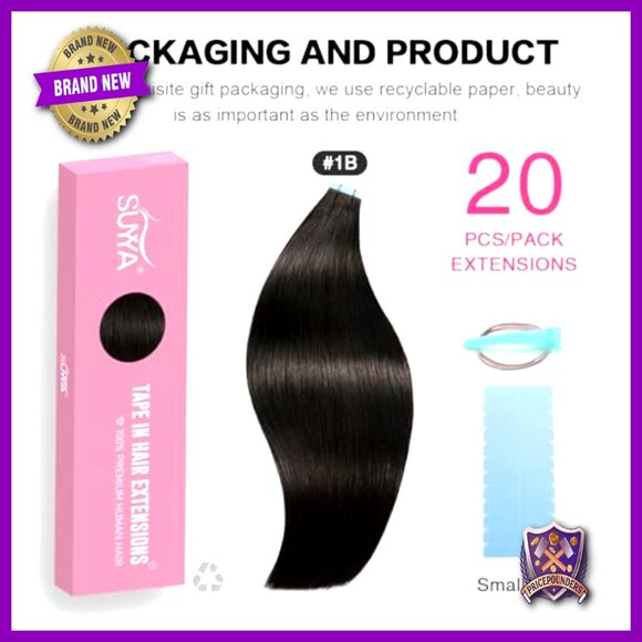 20 Inch Tape In Hair Extensions 100% Remy Human Hair 20 Pieces Straight main image 5
